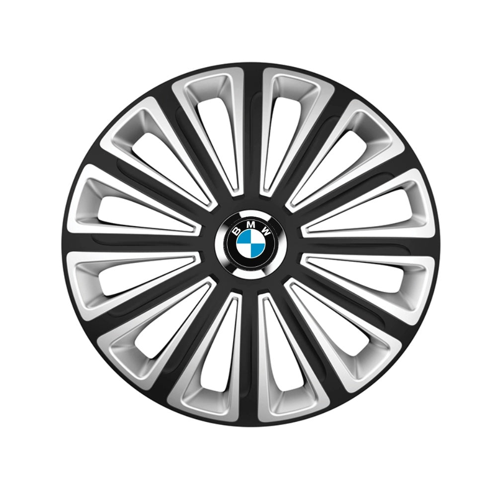 trend Set 4 capace roti Silver/black cu inel cromat Trend R15 pentru gama auto BMW Trend Silver-Black
