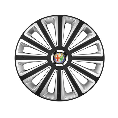 Set 4 capace roti R15 Compatibil Cu Alfa Romeo Trend Silver-Black