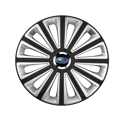 R14-es keréktárcsa-dísztárcsa készlet (4 db), Subaru Trend, ezüst-fekete, kompatibilis