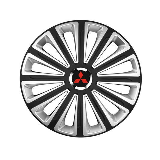 Комплект 4 таса R15, съвместими с Mitsubishi Trend Silver-Black