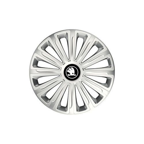 Set 4 capace roti Cu Inel Cromat Trend R14 Compatibil Cu Skoda Nou