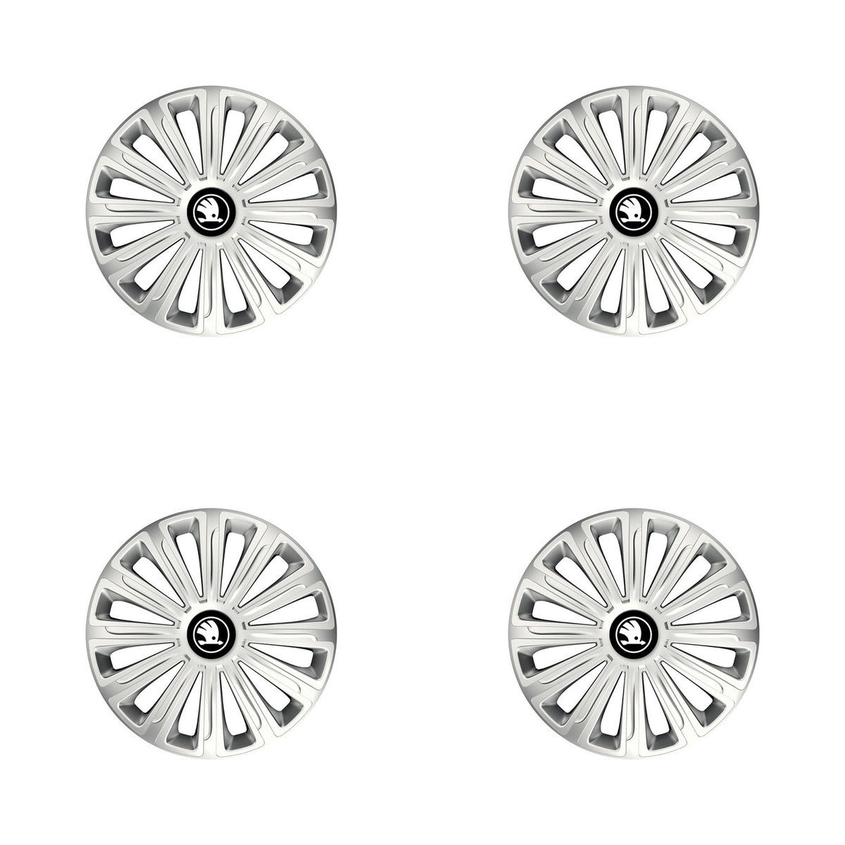 Set 4 capace roti Cu Inel Cromat Trend R14 Compatibil Cu Skoda Nou