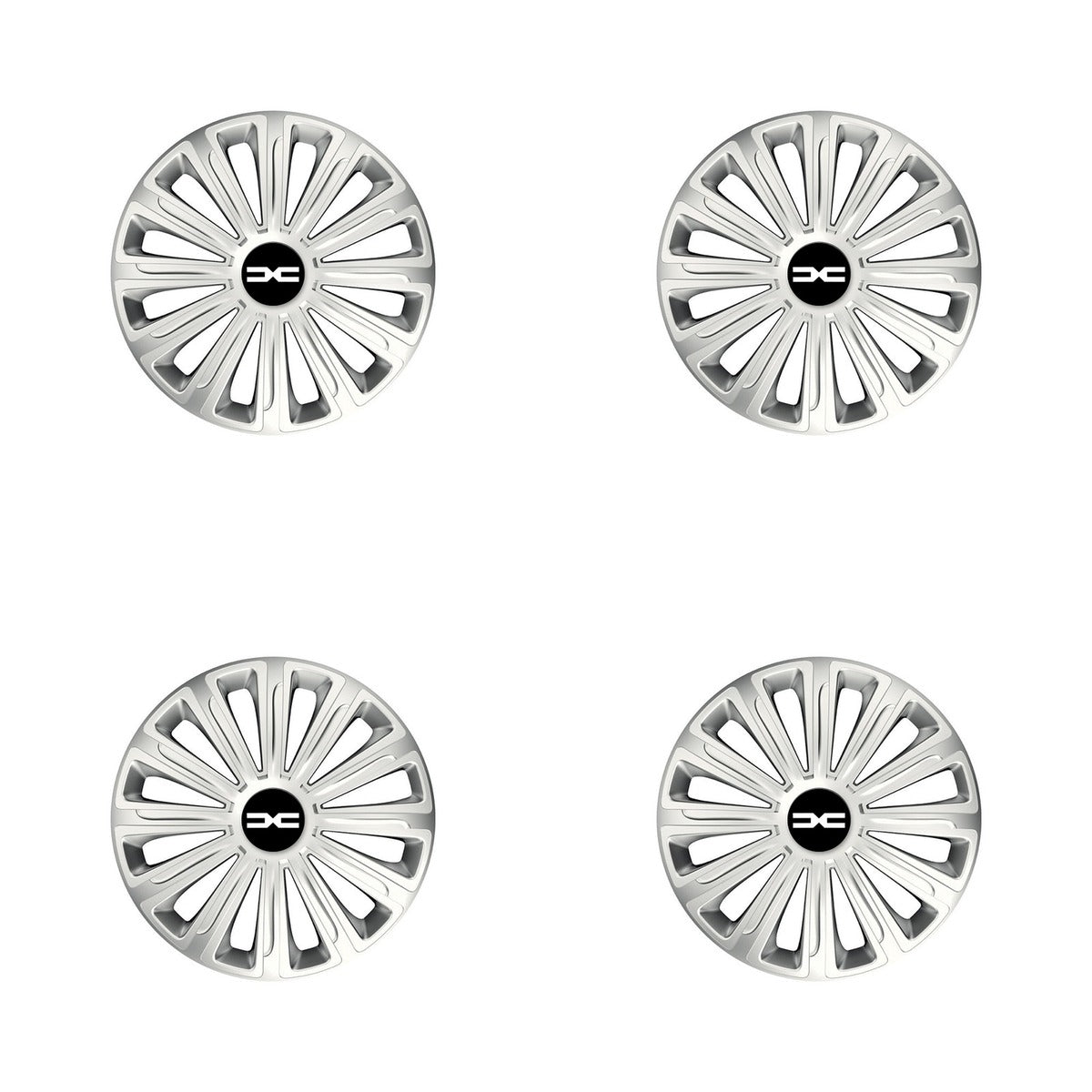 Set 4 capace roti Cu Inel Cromat Trend R15 Compatibil Cu Dacia Nou