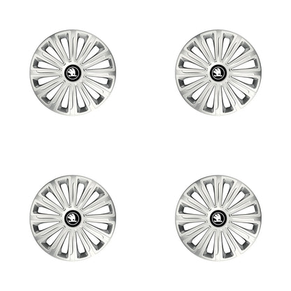 Set 4 capace roti Cu Inel Cromat Trend R15 Compatibil Cu Skoda Nou