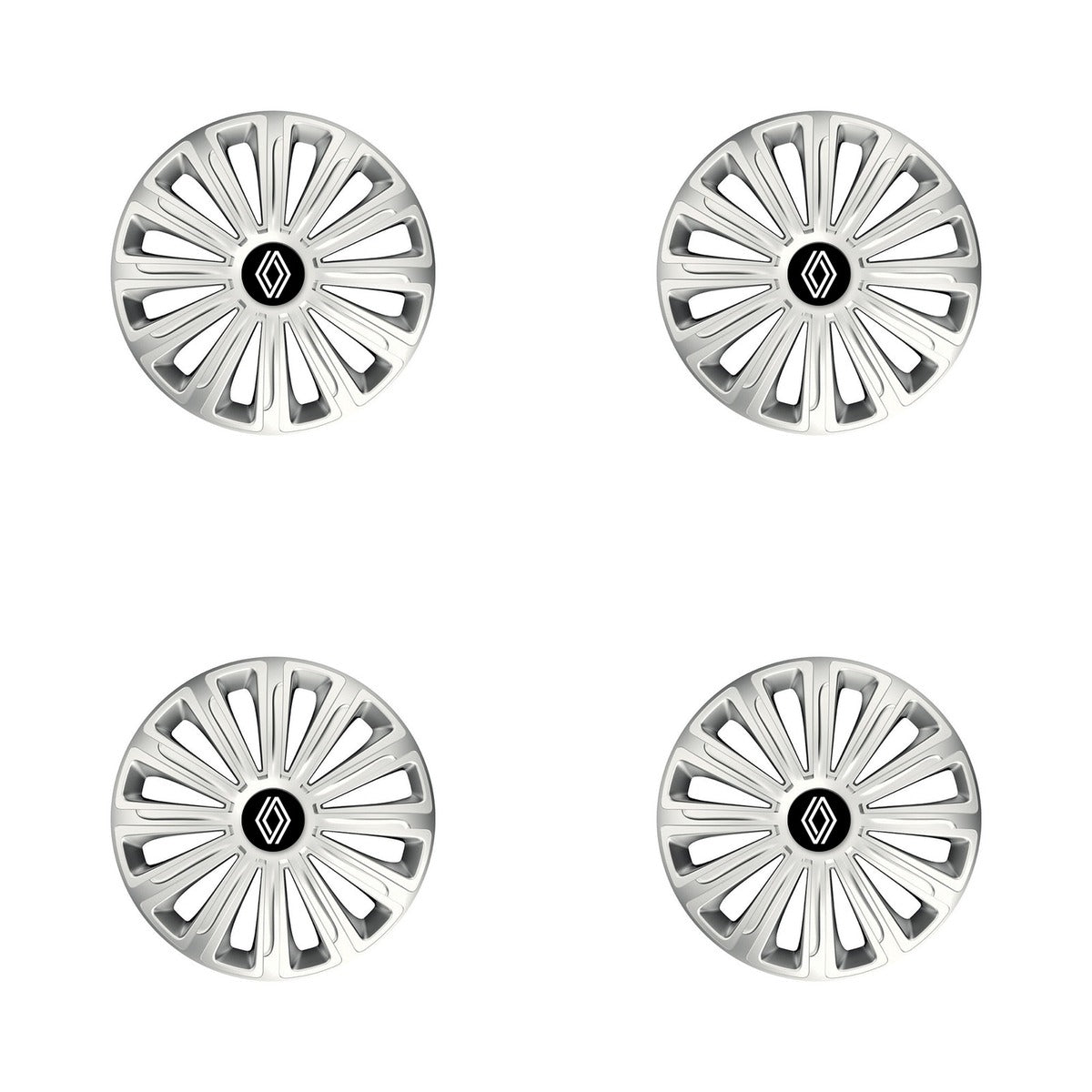 Set 4 capace roti Cu Inel Cromat Trend R15 Compatibil Cu Renault Nou