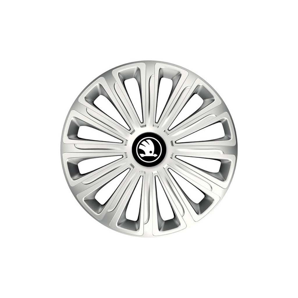 Set 4 capace roti Cu Inel Cromat Trend R16 Compatibil Cu Skoda Nou