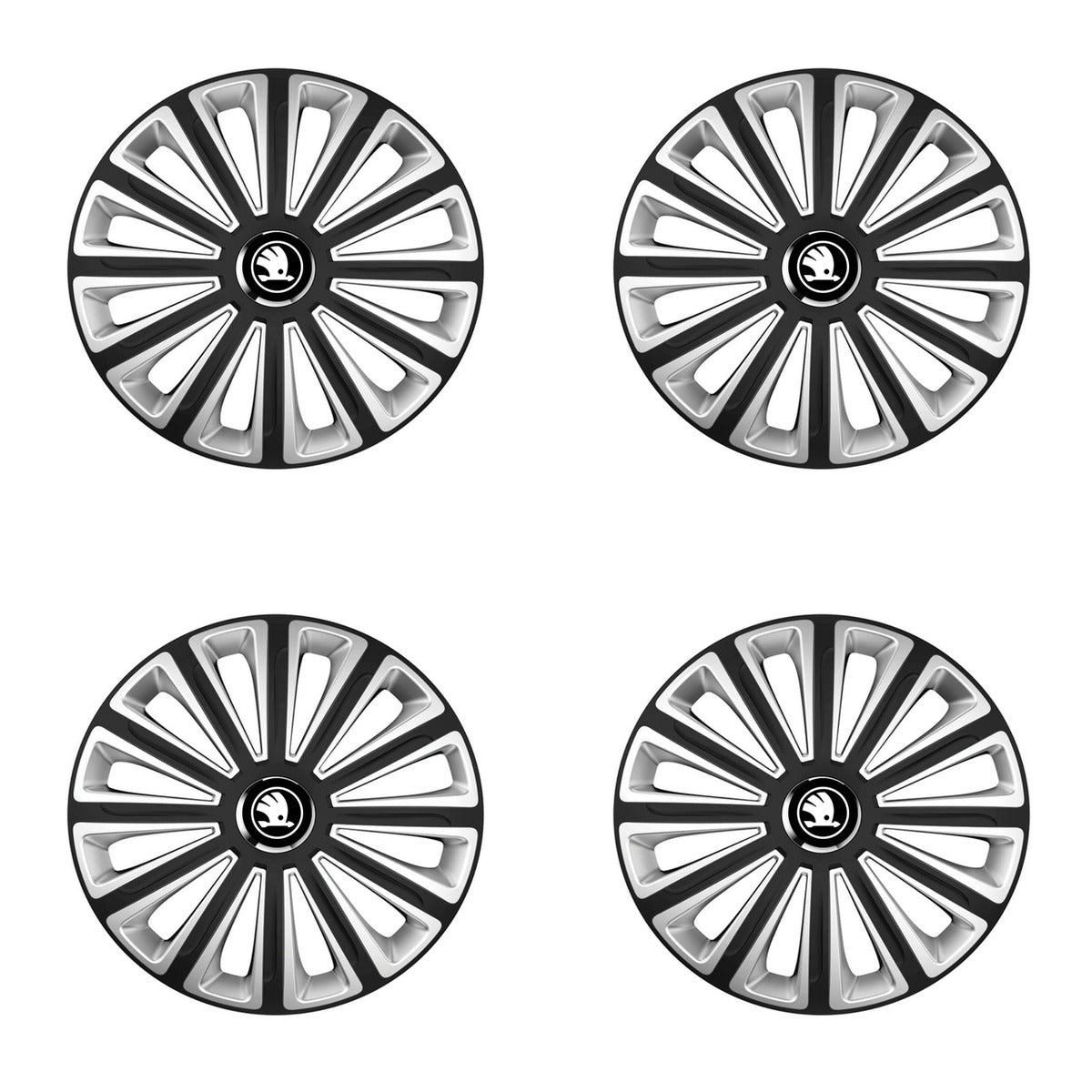 Set 4 capace roti R16 Compatibil Cu Skoda Nou Trend Silver-Black