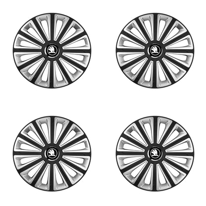 Set 4 capace roti R16 Compatibil Cu Skoda Nou Trend Silver-Black