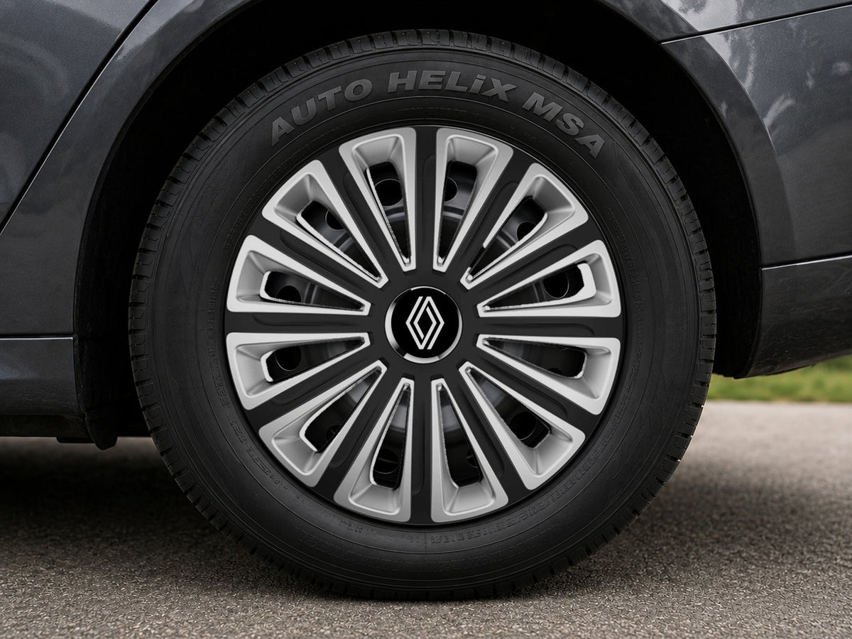 Set 4 capace roti R16 Compatibil Cu Renault Nou Trend Silver-Black