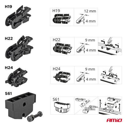 Ștergător TRUCK TIR BUS 24" 600mm AMIO-01202