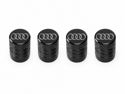 Set 4 Capacele Ventil Auto din Aluminiu cu Sigla Audi - Negru