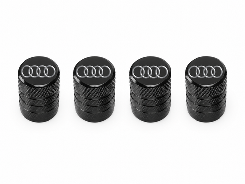 Set 4 Capacele Ventil Auto din Aluminiu cu Sigla Audi - Negru