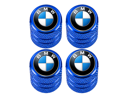 Set 4 Capacele Ventil Auto din Aluminiu cu Sigla BMW - Albastru