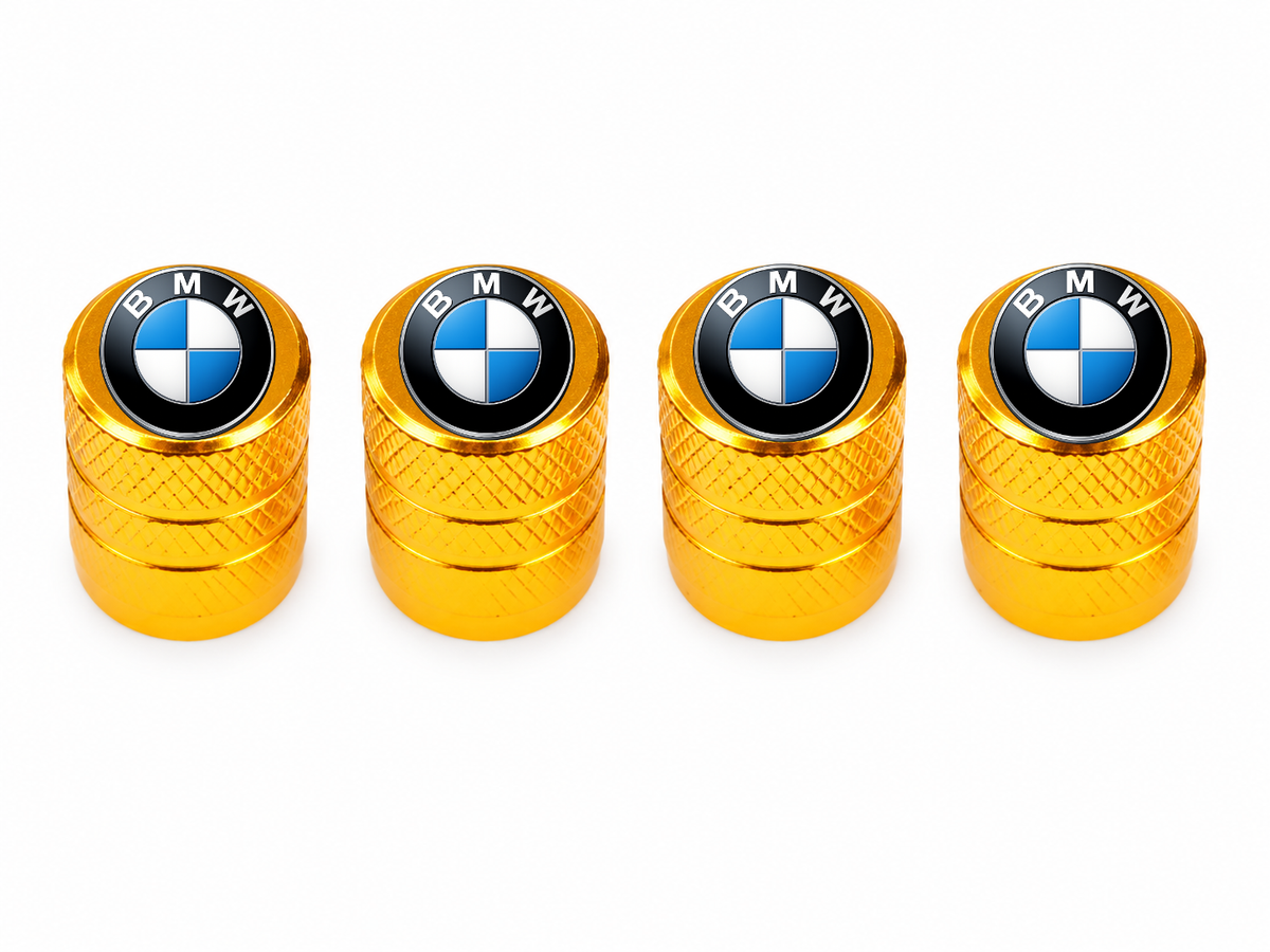 Set 4 Capacele Ventil Auto din Aluminiu cu Sigla BMW - Gold