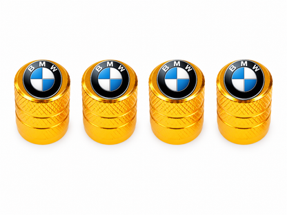Set 4 Capacele Ventil Auto din Aluminiu cu Sigla BMW - Gold