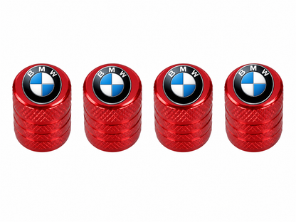 Set 4 Capacele Ventil Auto din Aluminiu cu Sigla BMW - Rosu