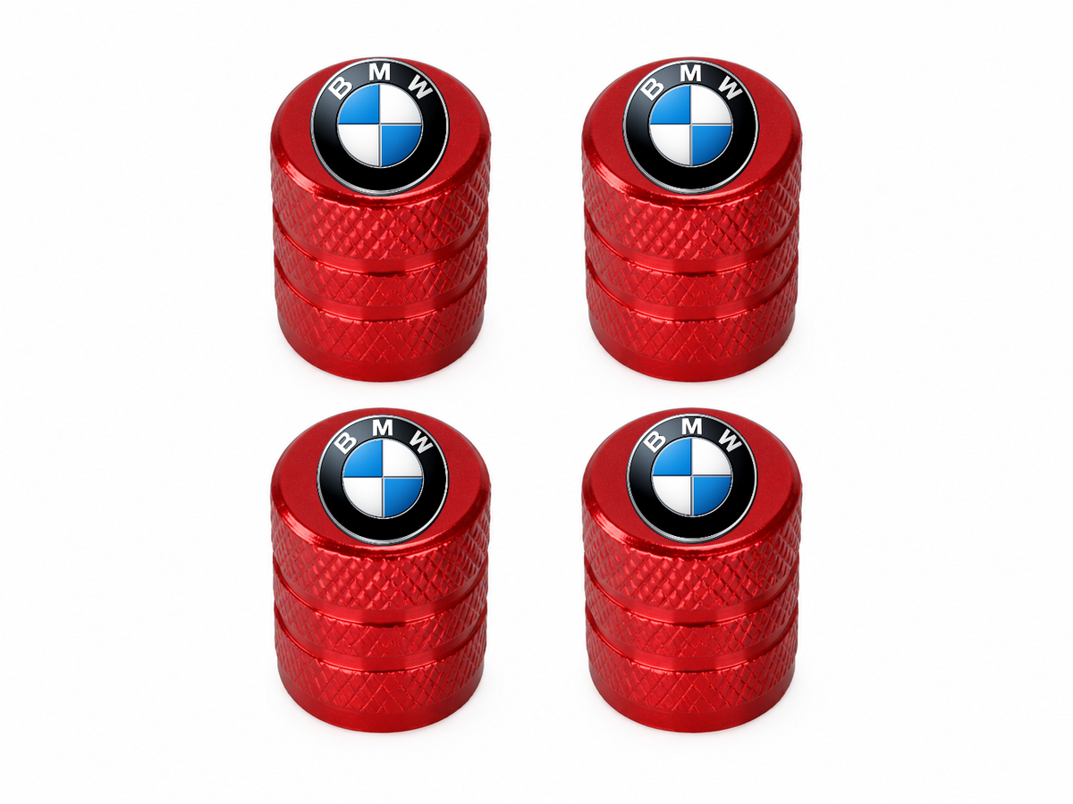 Set 4 Capacele Ventil Auto din Aluminiu cu Sigla BMW - Rosu