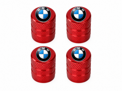 Set 4 Capacele Ventil Auto din Aluminiu cu Sigla BMW - Rosu