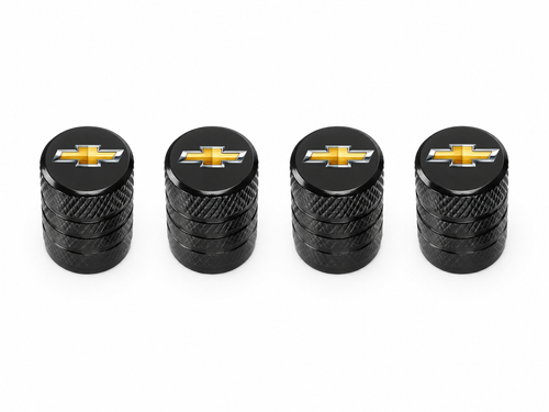 Set 4 Capacele Ventil Auto din Aluminiu cu Sigla Chevrolet - Negru