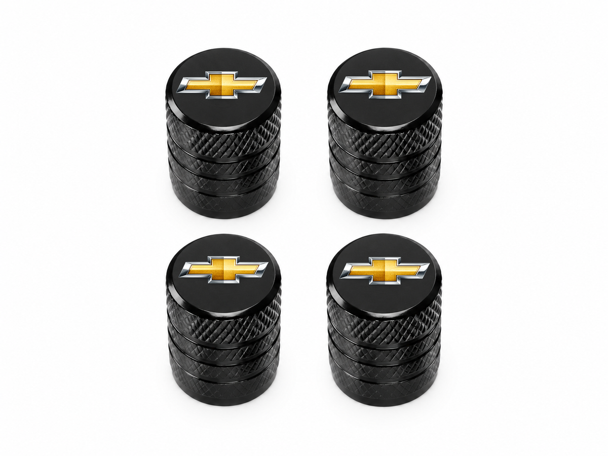 Set 4 Capacele Ventil Auto din Aluminiu cu Sigla Chevrolet - Negru