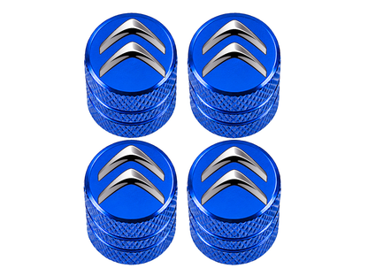 Set 4 Capacele Ventil Auto din Aluminiu cu Sigla Citroen - Albastru
