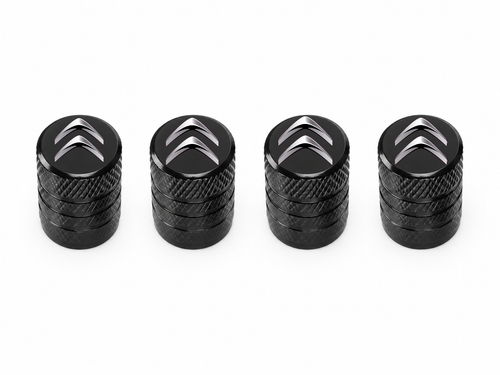 Set 4 Capacele Ventil Auto din Aluminiu cu Sigla Citroen - Negru
