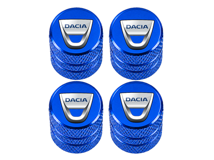 Set 4 Capacele Ventil Auto din Aluminiu cu Sigla Dacia - Albastru