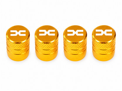 Set 4 Capacele Ventil Auto din Aluminiu cu Sigla Dacia (Sigla Noua) - Gold
