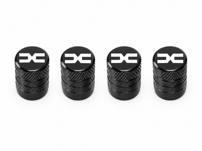 Set 4 Capacele Ventil Auto din Aluminiu cu Sigla Dacia (Sigla Noua) - Negru
