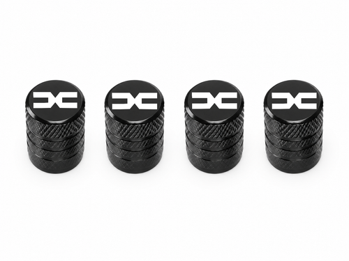 Set 4 Capacele Ventil Auto din Aluminiu cu Sigla Dacia (Sigla Noua) - Negru