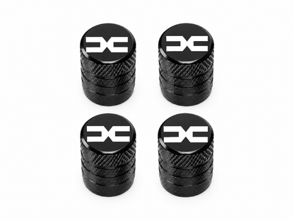 Set 4 Capacele Ventil Auto din Aluminiu cu Sigla Dacia (Sigla Noua) - Negru