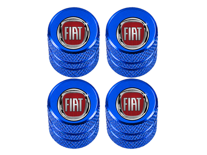 Set 4 Capacele Ventil Auto din Aluminiu cu Sigla Fiat - Albastru