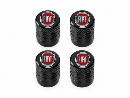 Set 4 Capacele Ventil Auto din Aluminiu cu Sigla Fiat - Negru