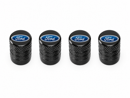 Set 4 Capacele Ventil Auto din Aluminiu cu Sigla Ford - Negru