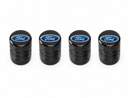 Set 4 Capacele Ventil Auto din Aluminiu cu Sigla Ford - Negru