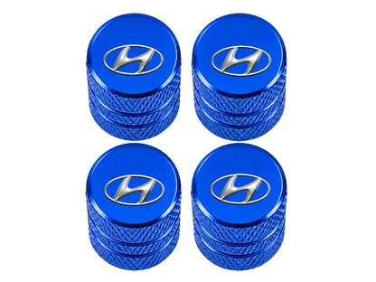 Set 4 Capacele Ventil Auto din Aluminiu cu Sigla Hyundai - Albastru