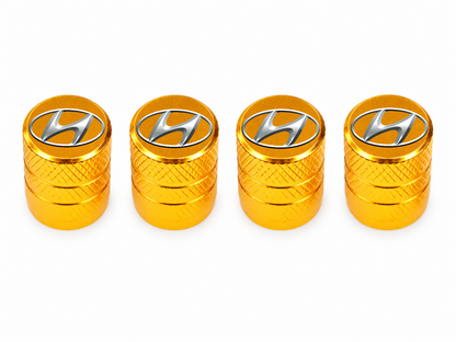 Set 4 Capacele Ventil Auto din Aluminiu cu Sigla Hyundai - Gold