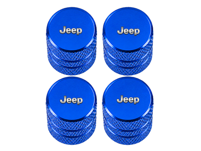 Set 4 Capacele Ventil Auto din Aluminiu cu Sigla Jeep - Albastru