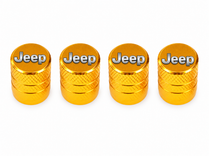 Set 4 Capacele Ventil Auto din Aluminiu cu Sigla Jeep - Gold