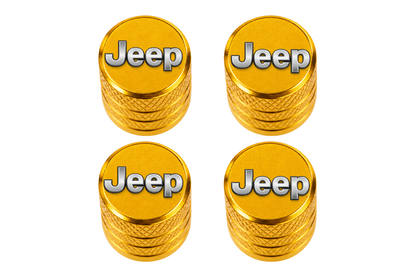 Set 4 Capacele Ventil Auto din Aluminiu cu Sigla Jeep - Gold