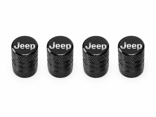 Set 4 Capacele Ventil Auto din Aluminiu cu Sigla Jeep - Negru