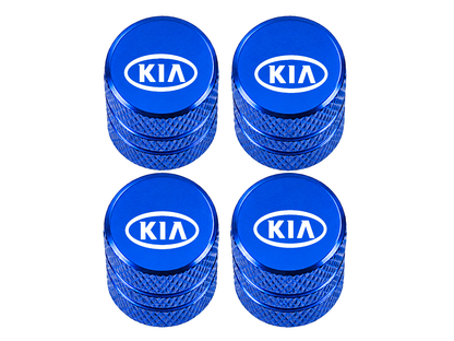 Set 4 Capacele Ventil Auto din Aluminiu cu Sigla Kia - Albastru