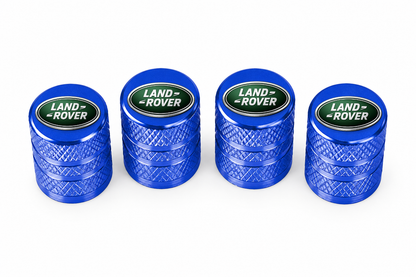 Set 4 Capacele Ventil Auto din Aluminiu cu Sigla Land Rover - Albastru