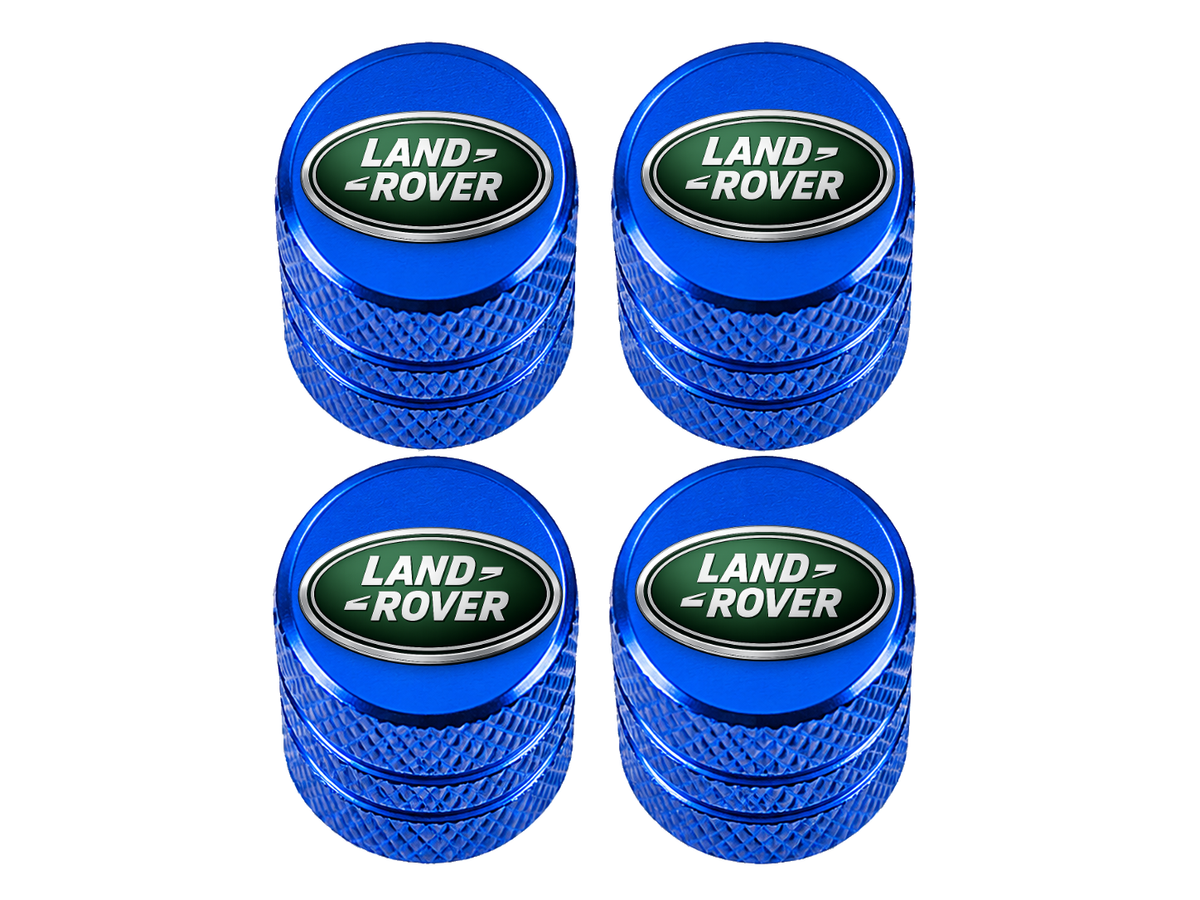 Set 4 Capacele Ventil Auto din Aluminiu cu Sigla Land Rover - Albastru