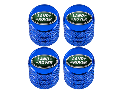 Set 4 Capacele Ventil Auto din Aluminiu cu Sigla Land Rover - Albastru