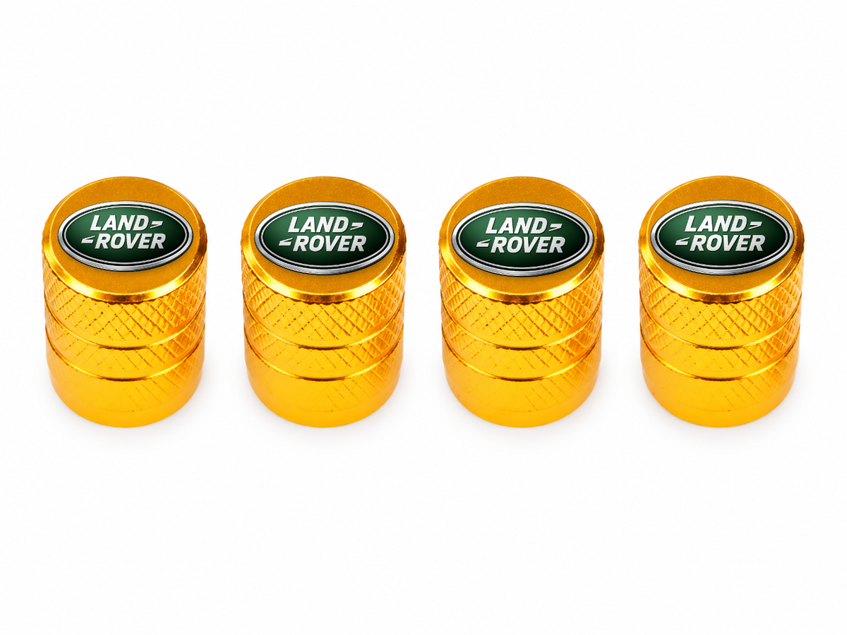 Set 4 Capacele Ventil Auto din Aluminiu cu Sigla Land Rover - Gold
