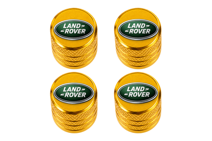 Set 4 Capacele Ventil Auto din Aluminiu cu Sigla Land Rover - Gold