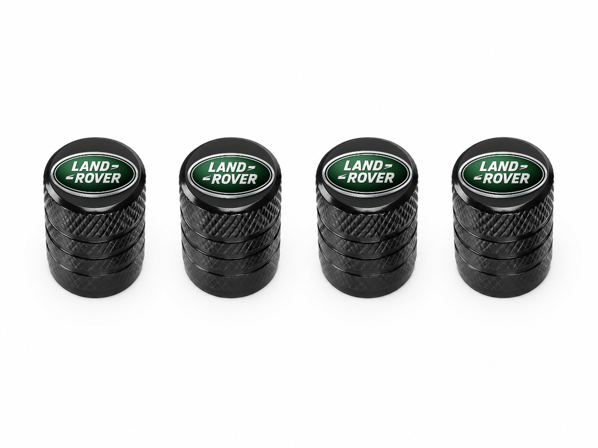 Set 4 Capacele Ventil Auto din Aluminiu cu Sigla Land Rover - Negru