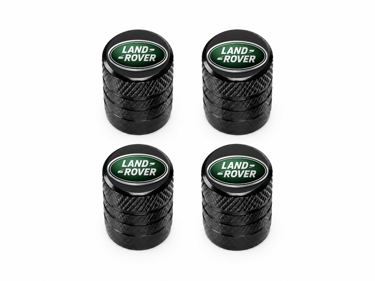 Set 4 Capacele Ventil Auto din Aluminiu cu Sigla Land Rover - Negru