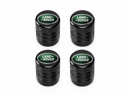 Set 4 Capacele Ventil Auto din Aluminiu cu Sigla Land Rover - Negru
